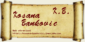 Kosana Banković vizit kartica